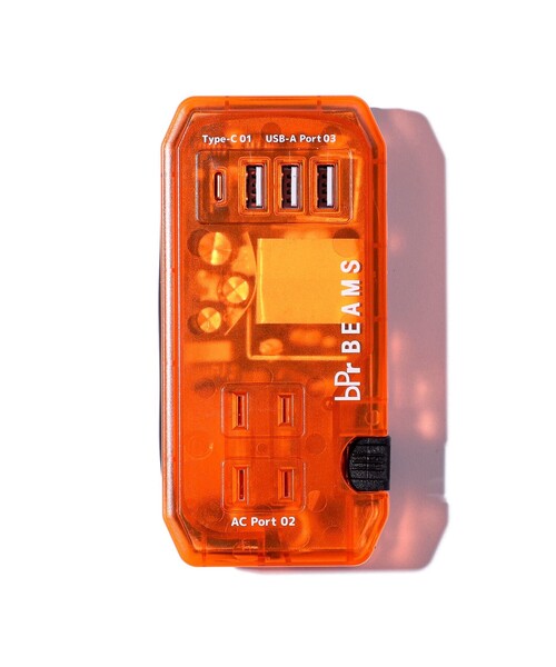 bpr BEAMS（ビーピーアール ビームス ）の「AC＆USB タップ スケルトン（スマホグッズ・メンズ・オレンジ・ONE SIZE）」の5枚目の写真