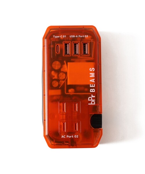 bpr BEAMS（ビーピーアール ビームス ）の「AC＆USB タップ スケルトン（スマホグッズ・メンズ・オレンジ・ONE SIZE）」の9枚目の写真