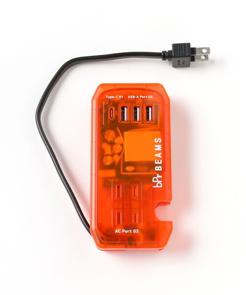 bpr BEAMS（ビーピーアール ビームス ）の「AC＆USB タップ スケルトン（スマホグッズ・メンズ・オレンジ・ONE SIZE）」の21枚目の写真