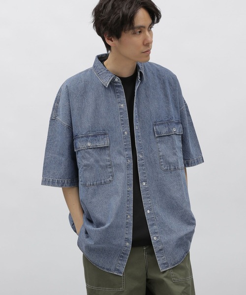 LAKOLE（ラコレ）の「BIGデニムシャツ / 111263（シャツ/ブラウス・メンズ・ブラック/ブルー・MEDIUM/LARGE）」の6枚目の写真