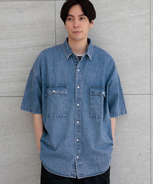 LAKOLE（ラコレ）の「BIGデニムシャツ / 111263（シャツ/ブラウス・メンズ・ブラック/ブルー・MEDIUM/LARGE）」の20枚目の写真