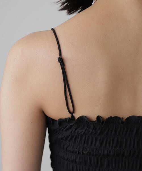 FREE'S MART（フリーズマート）の「◆[カップ取り外し可]カップ付シャーリングベアキャミソール（キャミソール・レディース・ホワイト/グレー/ブラック・FREE）」の5枚目の写真