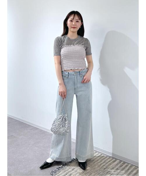 FREE'S MART（フリーズマート）の「◆[カップ取り外し可]カップ付シャーリングベアキャミソール（キャミソール・レディース・ホワイト/グレー/ブラック・FREE）」の11枚目の写真