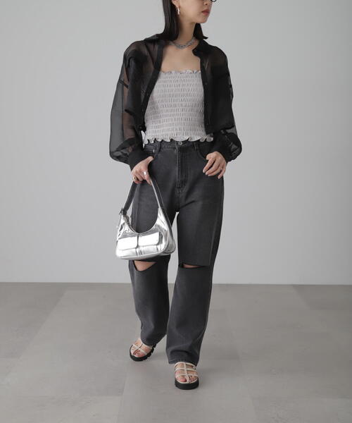 FREE'S MART（フリーズマート）の「◆[カップ取り外し可]カップ付シャーリングベアキャミソール（キャミソール・レディース・ホワイト/グレー/ブラック・FREE）」の16枚目の写真