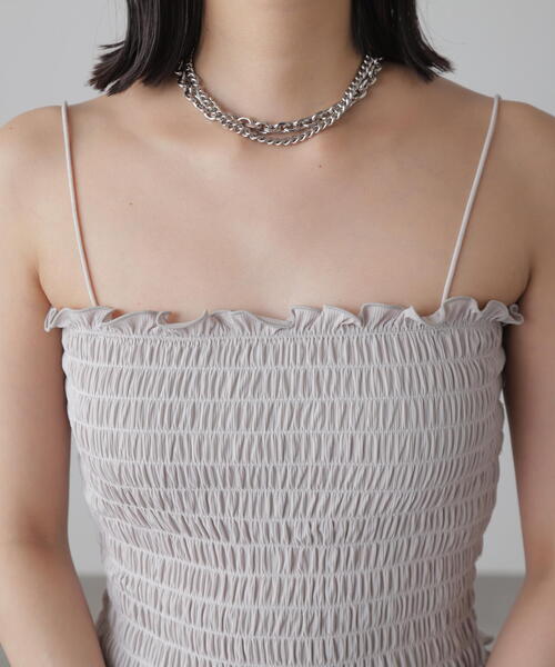 FREE'S MART（フリーズマート）の「◆[カップ取り外し可]カップ付シャーリングベアキャミソール（キャミソール・レディース・ホワイト/グレー/ブラック・FREE）」の17枚目の写真