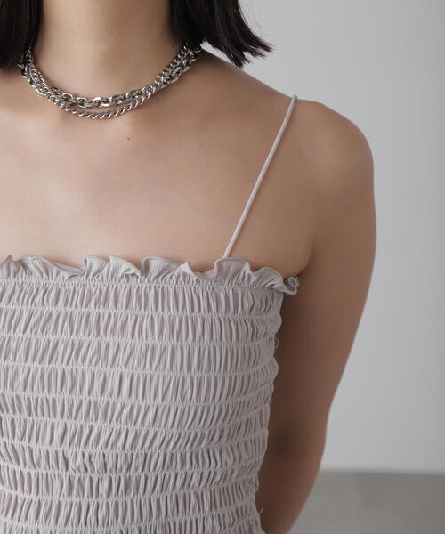 FREE'S MART（フリーズマート）の「◆[カップ取り外し可]カップ付シャーリングベアキャミソール（キャミソール・レディース・ホワイト/グレー/ブラック・FREE）」の18枚目の写真