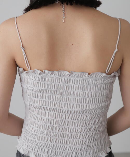 FREE'S MART（フリーズマート）の「◆[カップ取り外し可]カップ付シャーリングベアキャミソール（キャミソール・レディース・ホワイト/グレー/ブラック・FREE）」の19枚目の写真