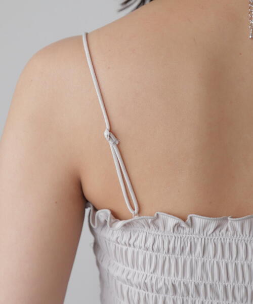 FREE'S MART（フリーズマート）の「◆[カップ取り外し可]カップ付シャーリングベアキャミソール（キャミソール・レディース・ホワイト/グレー/ブラック・FREE）」の20枚目の写真