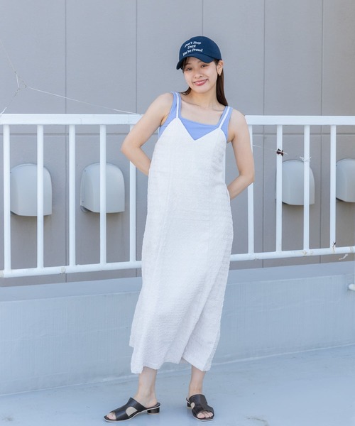 SENSE OF PLACE by URBAN RESEARCH(センスオブプレイスバイアーバンリサーチ)の「ジャガードバックオープンキャミワンピース(ワンピース・レディース・ライトベージュ/オレンジ/ブラック・S/ONE)」の7枚目の写真