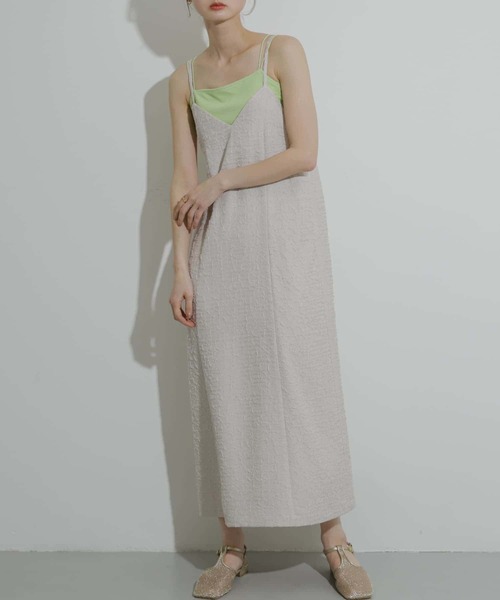 SENSE OF PLACE by URBAN RESEARCH(センスオブプレイスバイアーバンリサーチ)の「ジャガードバックオープンキャミワンピース(ワンピース・レディース・ライトベージュ/オレンジ/ブラック・S/ONE)」の13枚目の写真