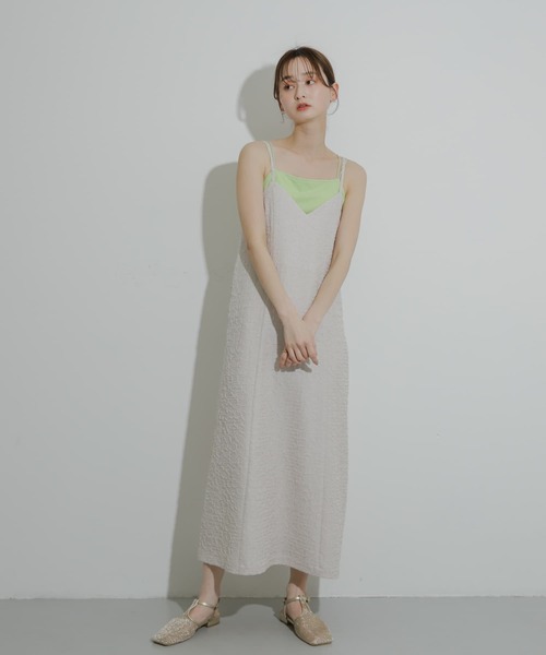 SENSE OF PLACE by URBAN RESEARCH(センスオブプレイスバイアーバンリサーチ)の「ジャガードバックオープンキャミワンピース(ワンピース・レディース・ライトベージュ/オレンジ/ブラック・S/ONE)」の15枚目の写真