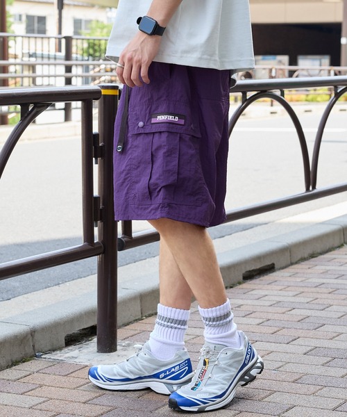 PEN FIELD(ペンフィールド)の「PENFIELD/ペンフィールド 別注 ナイロンウェービングベルト カーゴクライミングショートパンツ(水着・メンズ・ベージュ/ネイビー/オリーブ/ブラック/チャコール/ライトグレー/パープル・S/L/M)」の15枚目の写真