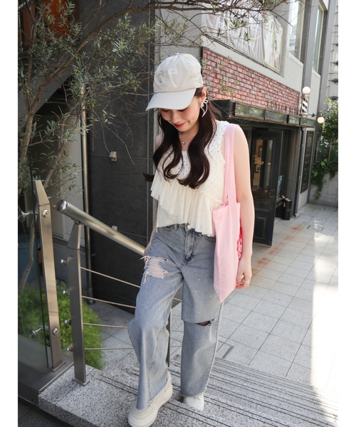 JUMELLE(ジュメロ)の「asymu frill buister(チューブトップ・レディース・ブラック/アイボリー・MEDIUM)」の22枚目の写真