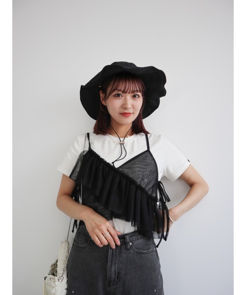 JUMELLE(ジュメロ)の「asymu frill buister(チューブトップ・レディース・ブラック/アイボリー・MEDIUM)」の4枚目の写真