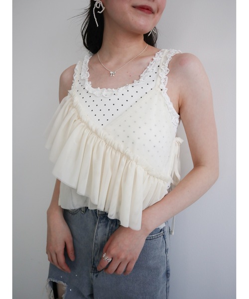 JUMELLE(ジュメロ)の「asymu frill buister(チューブトップ・レディース・ブラック/アイボリー・MEDIUM)」の13枚目の写真