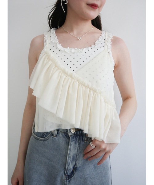 JUMELLE(ジュメロ)の「asymu frill buister(チューブトップ・レディース・ブラック/アイボリー・MEDIUM)」の14枚目の写真