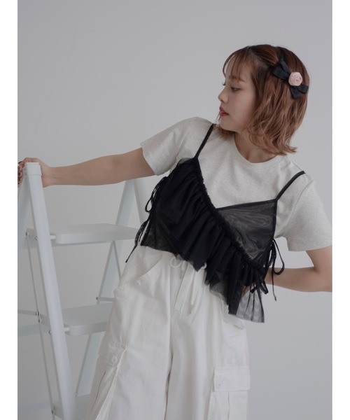 JUMELLE(ジュメロ)の「asymu frill buister(チューブトップ・レディース・ブラック/アイボリー・MEDIUM)」の16枚目の写真