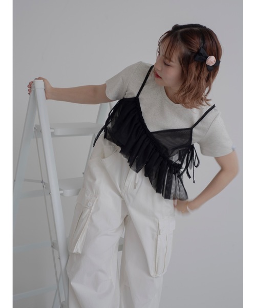 JUMELLE(ジュメロ)の「asymu frill buister(チューブトップ・レディース・ブラック/アイボリー・MEDIUM)」の17枚目の写真