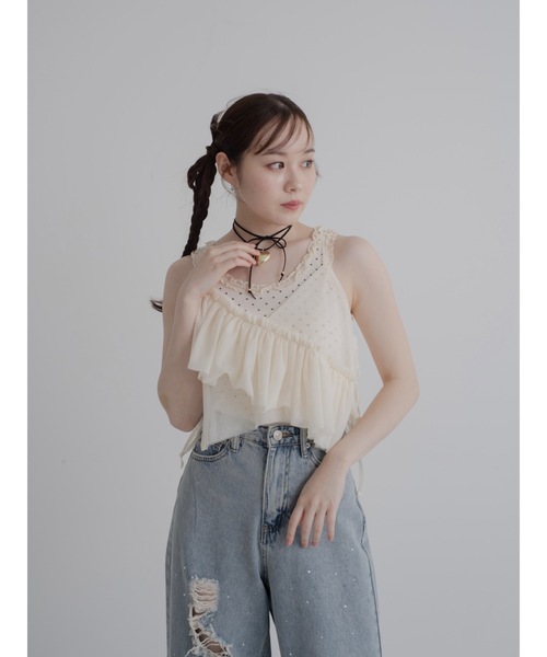 JUMELLE(ジュメロ)の「asymu frill buister(チューブトップ・レディース・ブラック/アイボリー・MEDIUM)」の7枚目の写真