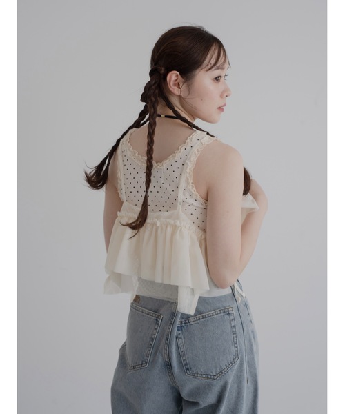 JUMELLE(ジュメロ)の「asymu frill buister(チューブトップ・レディース・ブラック/アイボリー・MEDIUM)」の8枚目の写真
