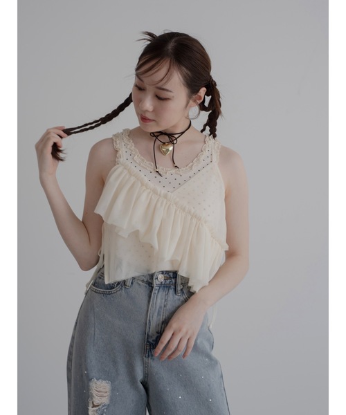JUMELLE(ジュメロ)の「asymu frill buister(チューブトップ・レディース・ブラック/アイボリー・MEDIUM)」の9枚目の写真