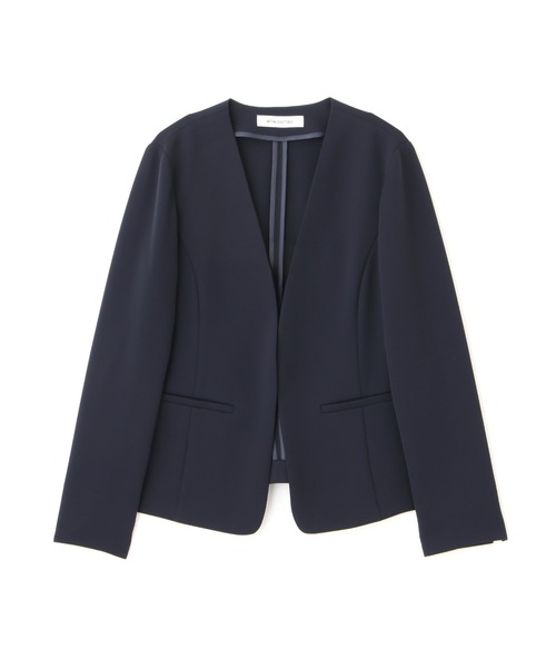 NATURAL BEAUTY BASIC（ナチュラルビューティーベーシック）の「◇ドビーツイル SETUP ノーカラージャケット（ノーカラージャケット・レディース・チャコールグレー/グレー/ネイビー・MEDIUM/SMALL/LARGE）」の9枚目の写真