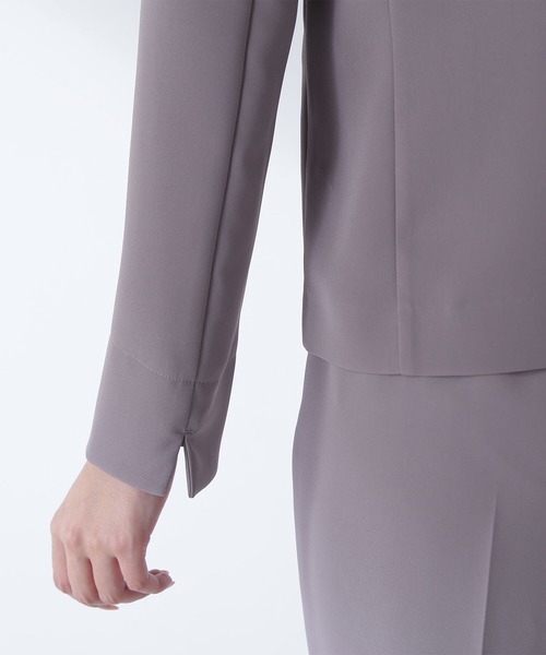 NATURAL BEAUTY BASIC（ナチュラルビューティーベーシック）の「◇ドビーツイル SETUP ノーカラージャケット（ノーカラージャケット・レディース・チャコールグレー/グレー/ネイビー・MEDIUM/SMALL/LARGE）」の17枚目の写真