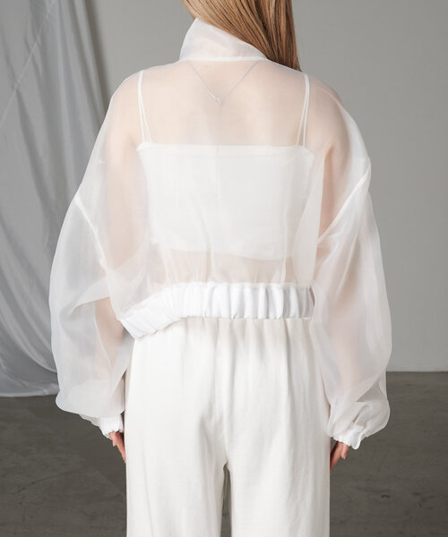 RAY CASSIN（レイカズン）の「メッシュ切り替えブルゾン（シャツ/ブラウス・レディース・ブラック/サックスブルー/ホワイト・FREE）」の15枚目の写真