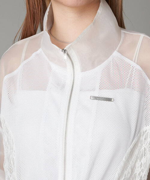 RAY CASSIN（レイカズン）の「メッシュ切り替えブルゾン（シャツ/ブラウス・レディース・ブラック/サックスブルー/ホワイト・FREE）」の16枚目の写真