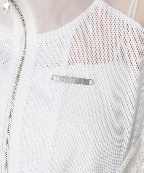 RAY CASSIN（レイカズン）の「メッシュ切り替えブルゾン（シャツ/ブラウス・レディース・ブラック/サックスブルー/ホワイト・FREE）」の17枚目の写真