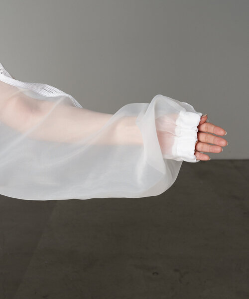 RAY CASSIN（レイカズン）の「メッシュ切り替えブルゾン（シャツ/ブラウス・レディース・ブラック/サックスブルー/ホワイト・FREE）」の18枚目の写真