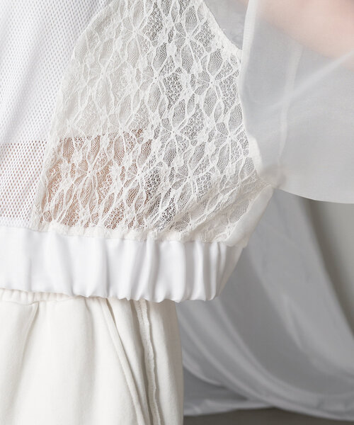 RAY CASSIN（レイカズン）の「メッシュ切り替えブルゾン（シャツ/ブラウス・レディース・ブラック/サックスブルー/ホワイト・FREE）」の19枚目の写真