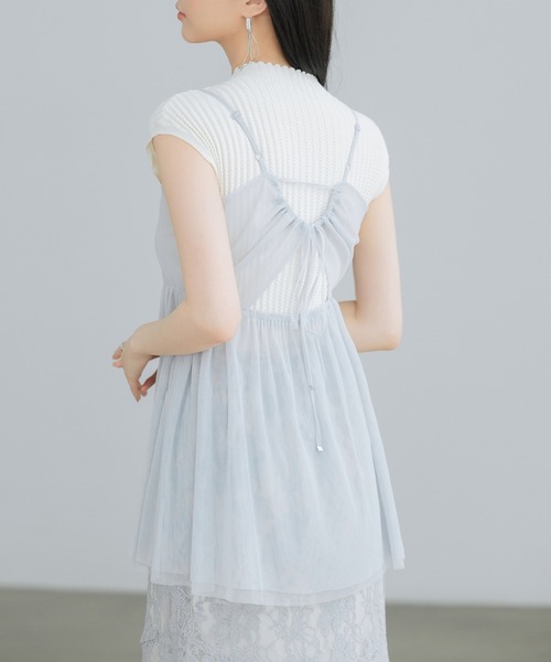 SAISON DE PAPILLON(セゾンドパピヨン)の「バックリボンチュールキャミビスチェ(キャミソール・レディース・ライトグレー/ブラック/アイボリー・M)」の17枚目の写真