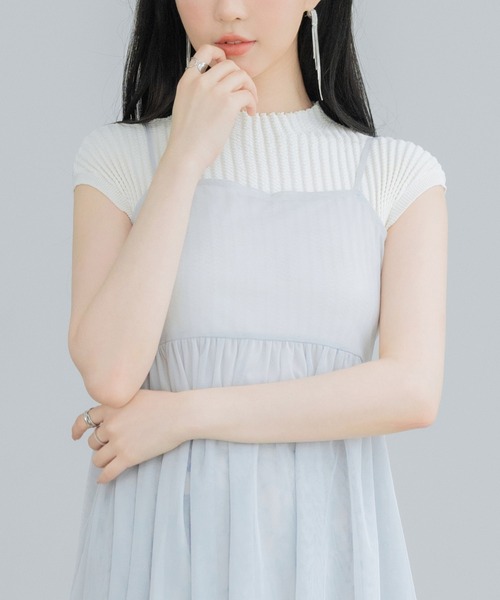 SAISON DE PAPILLON(セゾンドパピヨン)の「バックリボンチュールキャミビスチェ(キャミソール・レディース・ライトグレー/ブラック/アイボリー・M)」の22枚目の写真