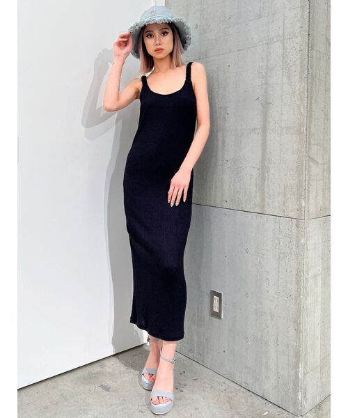 GYDA（ジェイダ）の「TWISTショルダーストラップソフトタッチロングワンピース（ワンピース・レディース・オフホワイト/ブラック・FREE）」の11枚目の写真