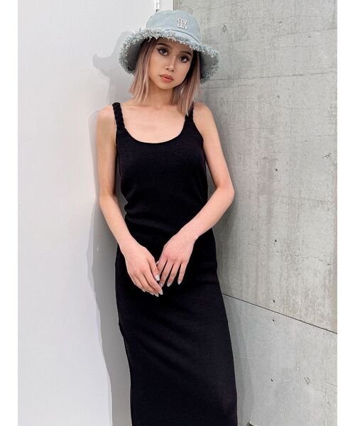 GYDA（ジェイダ）の「TWISTショルダーストラップソフトタッチロングワンピース（ワンピース・レディース・オフホワイト/ブラック・FREE）」の16枚目の写真