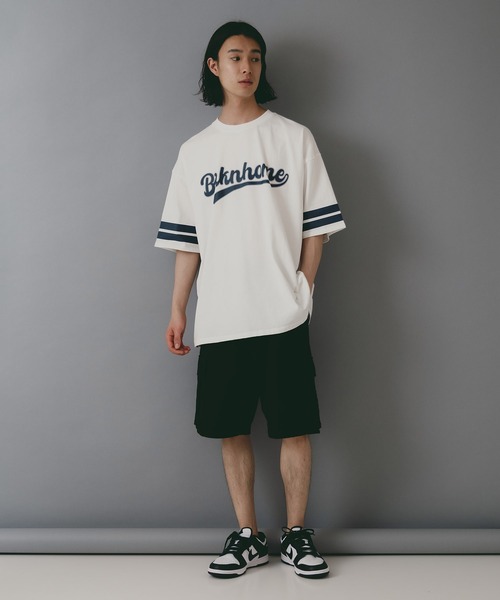 brknhome(ブロークンホーム)の「【brknhome/ブロークンホーム】袖ライン ベースボールロゴ Tシャツ(Tシャツ/カットソー・メンズ・ブラック/ホワイト/パープル・MEDIUM/LARGE)」の8枚目の写真