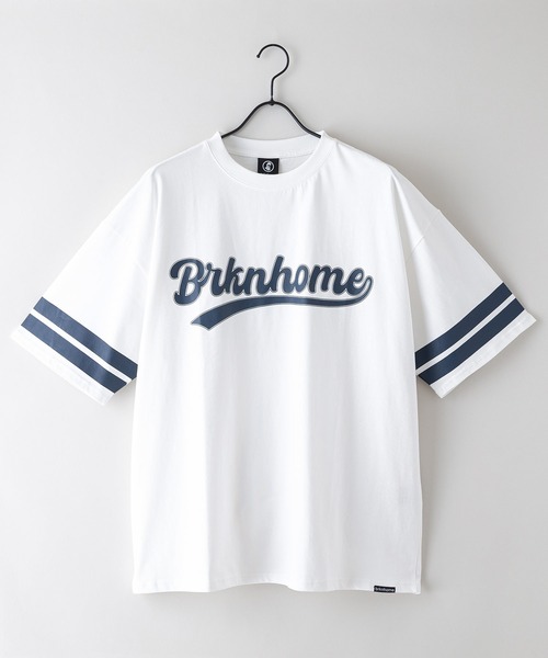 brknhome(ブロークンホーム)の「【brknhome/ブロークンホーム】袖ライン ベースボールロゴ Tシャツ(Tシャツ/カットソー・メンズ・ブラック/ホワイト/パープル・MEDIUM/LARGE)」の16枚目の写真