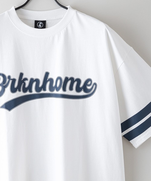 brknhome(ブロークンホーム)の「【brknhome/ブロークンホーム】袖ライン ベースボールロゴ Tシャツ(Tシャツ/カットソー・メンズ・ブラック/ホワイト/パープル・MEDIUM/LARGE)」の18枚目の写真
