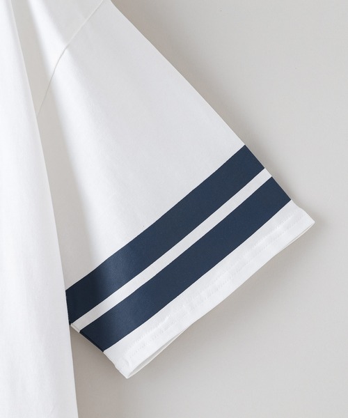 brknhome(ブロークンホーム)の「【brknhome/ブロークンホーム】袖ライン ベースボールロゴ Tシャツ(Tシャツ/カットソー・メンズ・ブラック/ホワイト/パープル・MEDIUM/LARGE)」の21枚目の写真