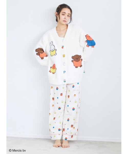 gelato pique（ジェラートピケ）の「【Dick Bruna】【UNISEX】ベビモコ総柄ジャガードカーディガン（ルームウェア/パジャマ・レディース・クリーム・S-M/M-L）」の6枚目の写真