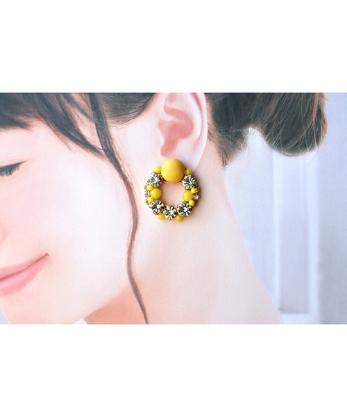 tone（トーン）の「【mauvelily】Poco Poco リース(MA)（ピアス（両耳用）・レディース・イエロー/オレンジ/ピンク・FREE）」の13枚目の写真