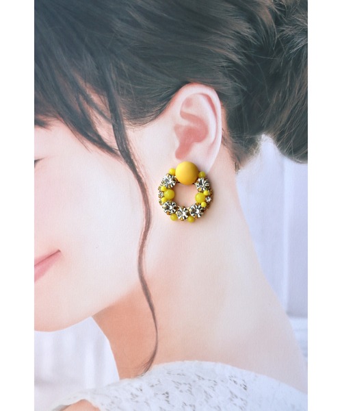tone（トーン）の「【mauvelily】Poco Poco リース(MA)（ピアス（両耳用）・レディース・イエロー/オレンジ/ピンク・FREE）」の11枚目の写真