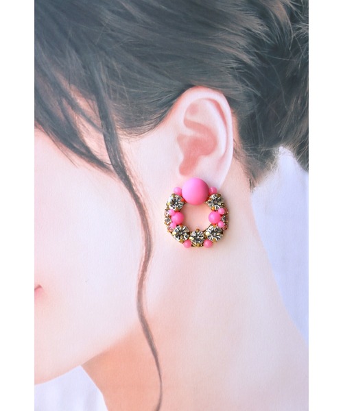 tone（トーン）の「【mauvelily】Poco Poco リース(MA)（ピアス（両耳用）・レディース・イエロー/オレンジ/ピンク・FREE）」の10枚目の写真