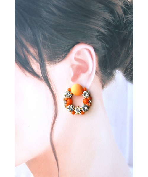 tone（トーン）の「【mauvelily】Poco Poco リース(MA)（ピアス（両耳用）・レディース・イエロー/オレンジ/ピンク・FREE）」の7枚目の写真