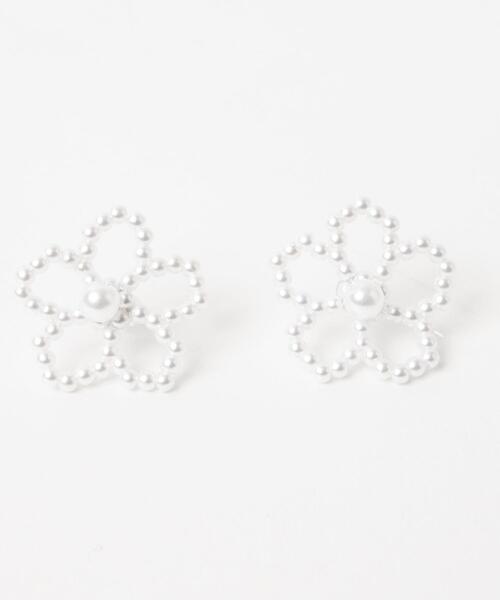 WEGO（ウィゴー）の「WEGO/フラワービーズピアス（ピアス（両耳用）・レディース・オフホワイト/シルバー/ライトピンク/その他1・FREE）」の8枚目の写真