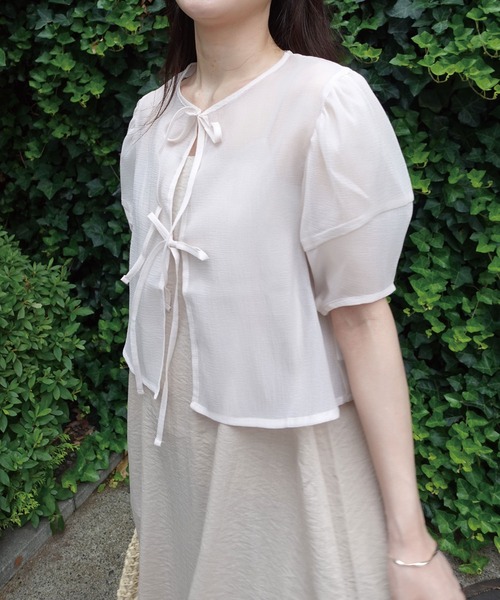 CORNERS（コーナーズ）の「ワッシャーシアーリボンブラウス（シャツ/ブラウス・レディース・グレー/ブラック/ベージュ系その他・M）」の11枚目の写真