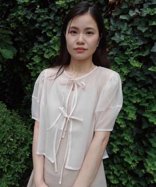 CORNERS（コーナーズ）の「ワッシャーシアーリボンブラウス（シャツ/ブラウス・レディース・グレー/ブラック/ベージュ系その他・M）」の13枚目の写真