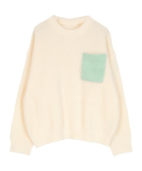miette(ミエット)の「シャギーポケットオーバーサイズニット(ニット/セーター・レディース・ブラック/アイボリー/グレー/ベージュ・FREE)」の10枚目の写真