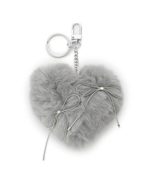 LILY BROWN（リリーブラウン）の「ハートリボンファーチャーム（キーホルダー・レディース・ホワイト/ピンク/グレー/ブラック・FREE）」の3枚目の写真